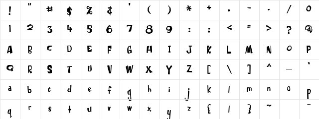 LDJ Kicks Regular  glyph index