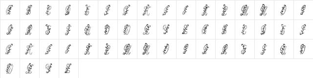 Tulips Regular  glyph index