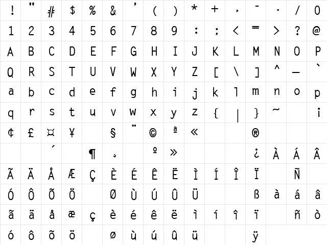 Celebration Day 5 Regular  glyph index