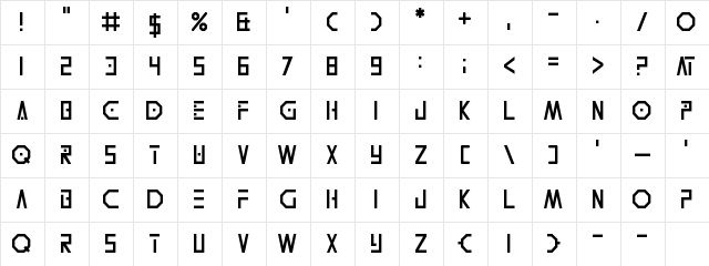 Neon Adventure Regular  glyph index