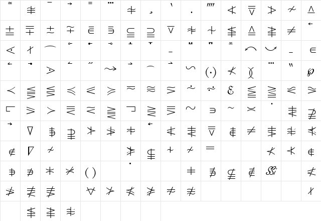 QuantaPiOneSSK Regular  glyph index