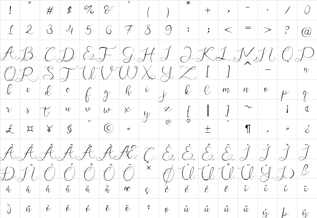 Ghadys Regular  glyph index