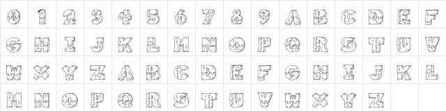 Wood Shapes Regular  glyph index