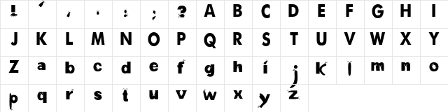 a bug's life Regular  glyph index