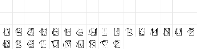 Kendo Initials Itc Regular  glyph index