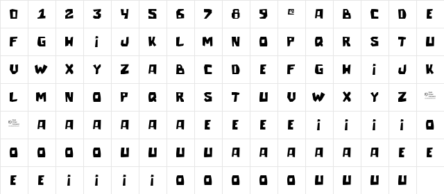 talacha Regular  glyph index