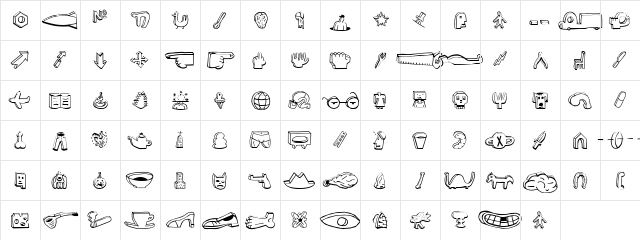Blockhead Medium  glyph index