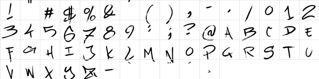 Urban Brush Zone Regular  glyph index