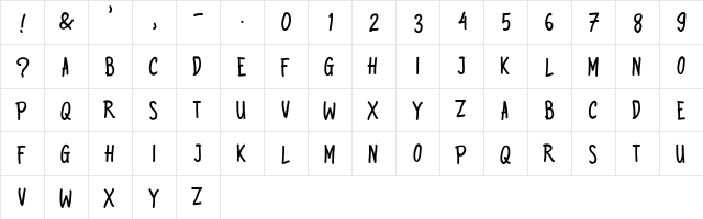 Black Cleng Regular  glyph index