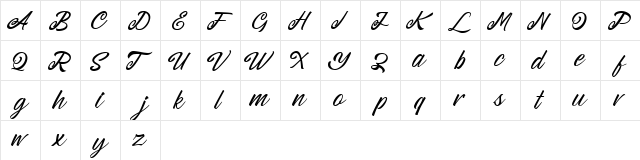 Cobalta Free Font Regular  glyph index