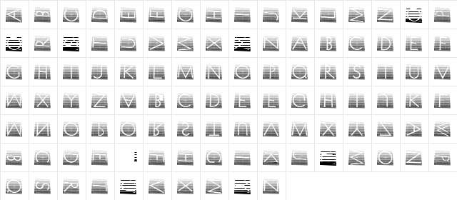 XperimentypoTwoStripes Regular  glyph index