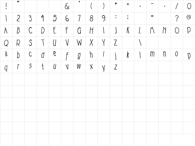 2Peas Rocky Shore Regular  glyph index