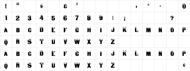 Tone Regular  glyph index