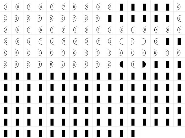WhitneyIndexWhite RoundLt2  glyph index