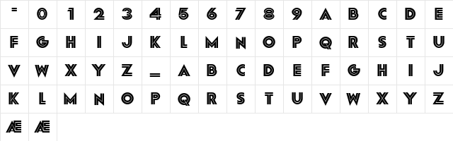 North Dallas Forty Mo1 Regular  glyph index