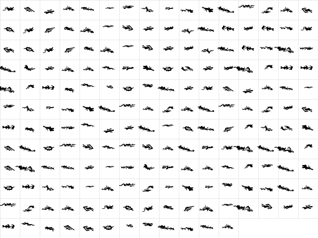 combo Bold  glyph index