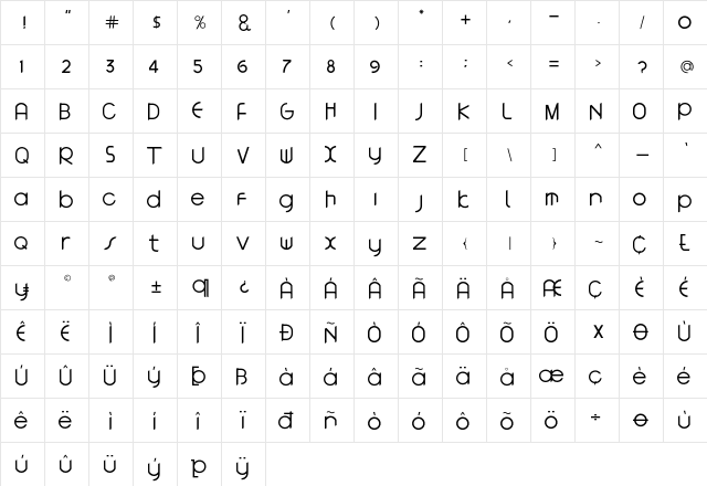Auto Logo Regular  glyph index