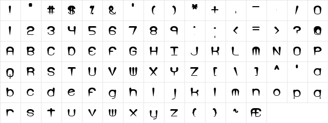 Larkspur (BRK) Regular  glyph index
