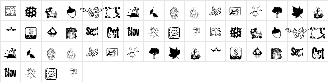 KR Fabulous Fall Regular  glyph index