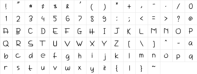 Delima Notes Regular  glyph index