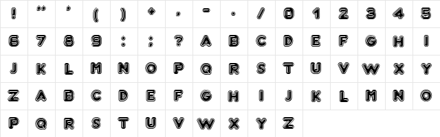 Bubble3D Regular  glyph index
