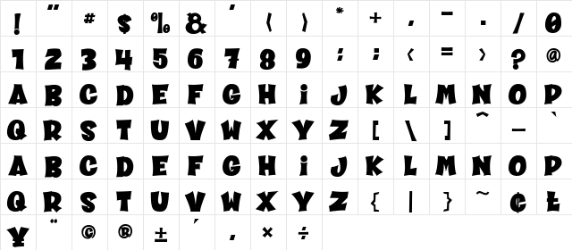 CHEESE ROLL Regular  glyph index