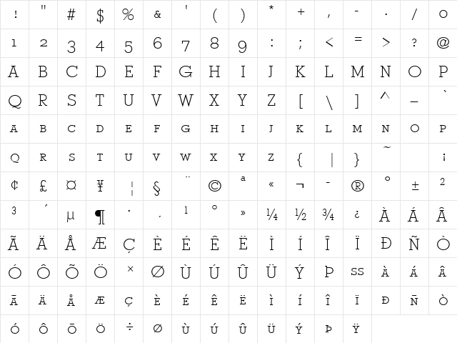 StymieSCTLig Regular  glyph index