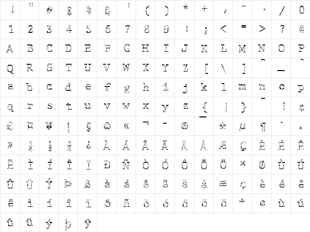 FZ DIGITAL 1 SPOTTED Normal  glyph index
