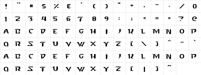 Starcraft Normal  glyph index