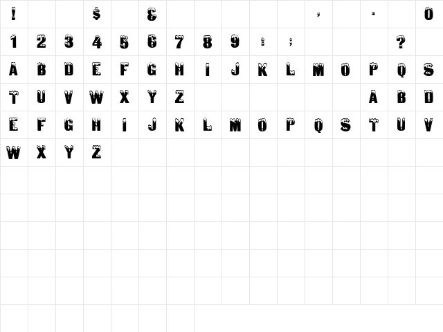 Diamond 2 Regular  glyph index