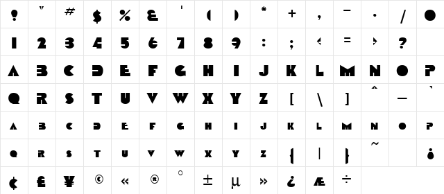 Devandra Regular  glyph index