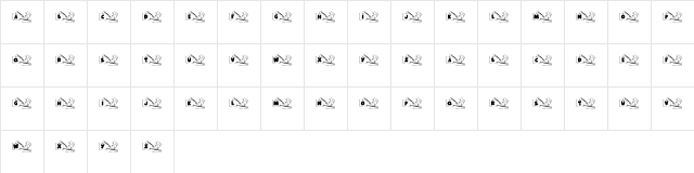 KR Font Fishin Regular  glyph index