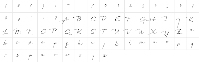 Northon DEMO Regular  glyph index