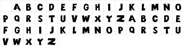 101! Chunky Alpha Regular  glyph index