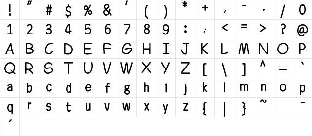 Ferrero Rocker Regular  glyph index