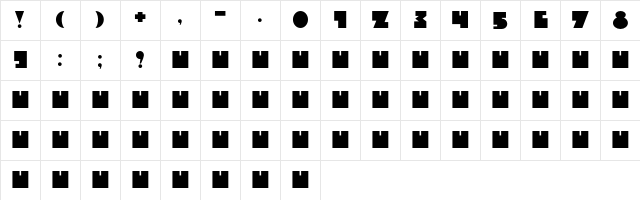 Nobr3 Regular  glyph index