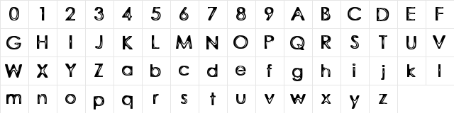 Rubber Walls Regular  glyph index