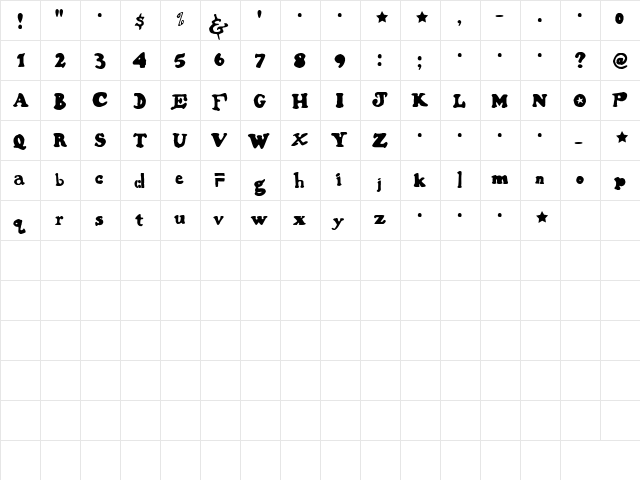 Pooler Regular  glyph index