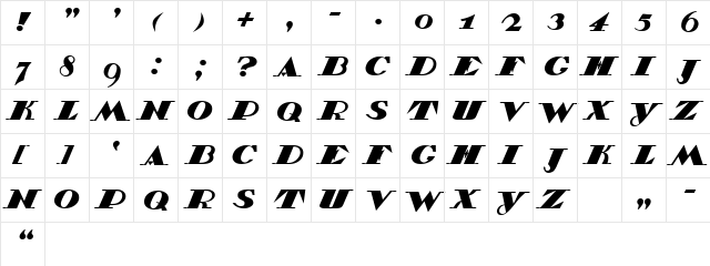 Belukha Capital Regular  glyph index