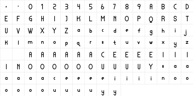 Lamborgini Extra Bold Regular  glyph index