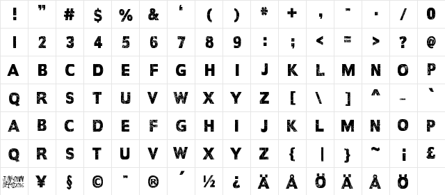 Every day is exactly the same Regular  glyph index