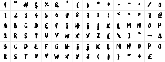 Snowy Skies Regular  glyph index