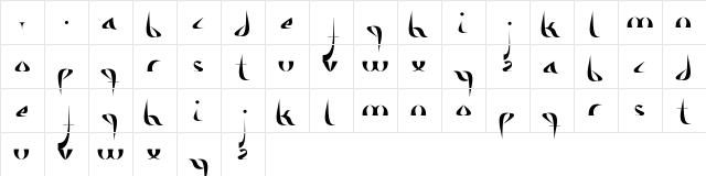 Alameda Medium  glyph index