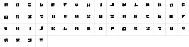 Copycut Regular  glyph index