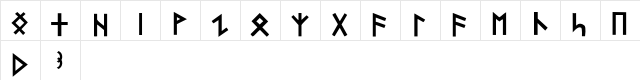 Turkish Medium  glyph index