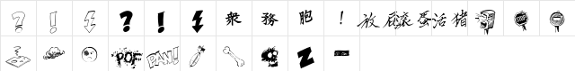DammnedDingbats Regular  glyph index