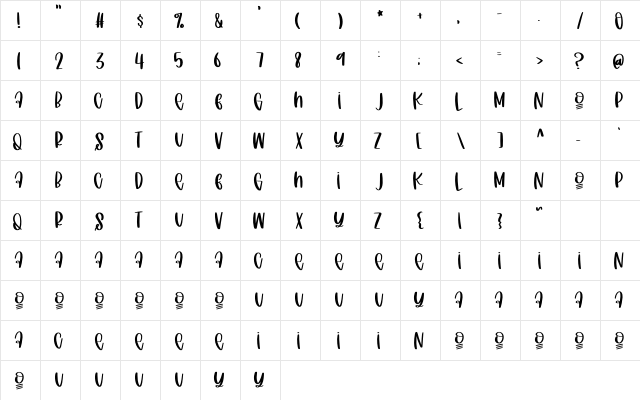 FB-FancyCorgi Regular  glyph index