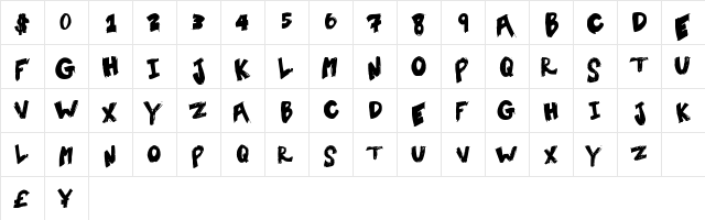 TentSale Regular  glyph index