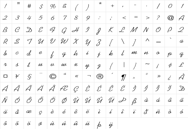 Koala Wd Regular  glyph index