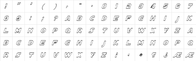 Distant Galaxy Outline Italic  glyph index
